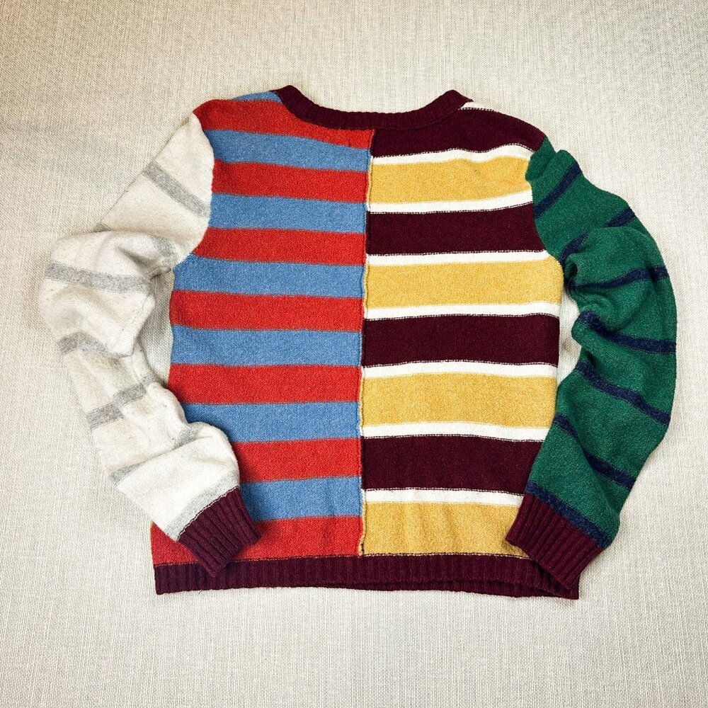 Vintage American Eagle Patchwork Stripe Sweater, Crew Neck, Size Small, Colorful - Picture 8 of 8